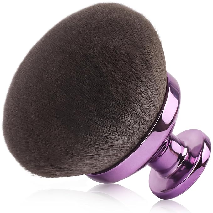 90MM Extra Large Self Tanner Kabuki Makeup Brush – Ultra Soft Dense Vegan Bristles for Body Makeup, Bronzer & Foundation–Applies Tanning Mousse, Lotion & Self Tanner，Wet & Dry (Purple)-VivaGrace Women