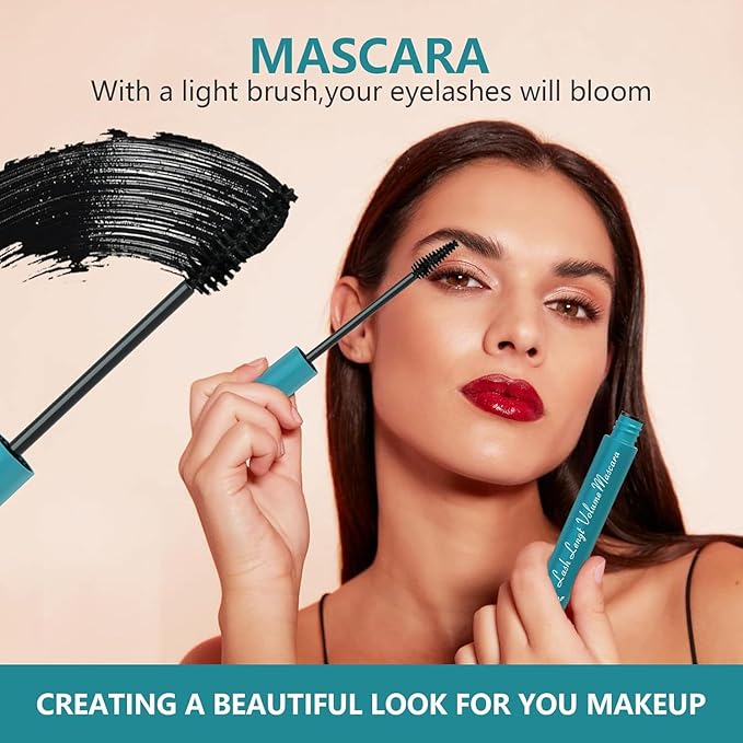 Lash Extension Mascara, Volumizing and Lengthening Formula, Smudge Proof & Waterproof, Long Lasting Wear, Suitable for Sensitive Eyes