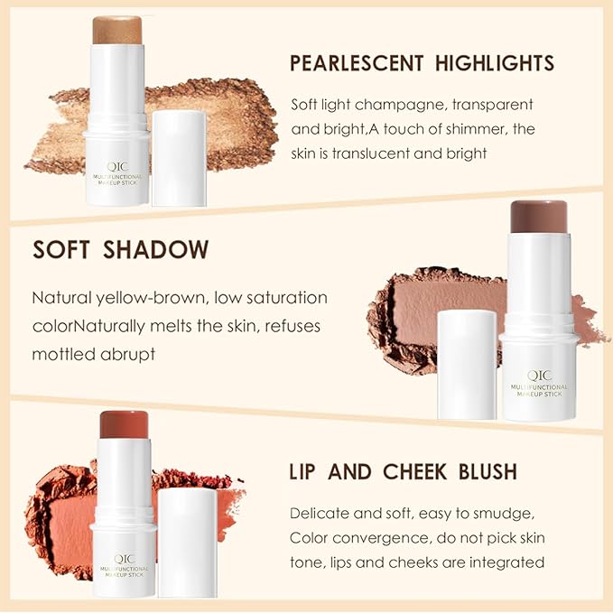 All In One Makeup Kit Full Kit, 3 Pcs Cream Contour Sticks,12 Colors Eyeshadow Palette,Full Coverage Foundation, 6 Colors Lipstick Set, Waterproof Eyeliner and Mascara(102# Nude)-VivaGrace Women
