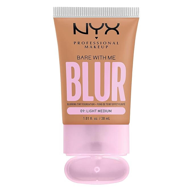 NYX PROFESSIONAL MAKEUP Bare With Me Blur Skin Tint Foundation Make Up with Matcha, Glycerin & Niacinamide - Light Medium-VivaGrace Women