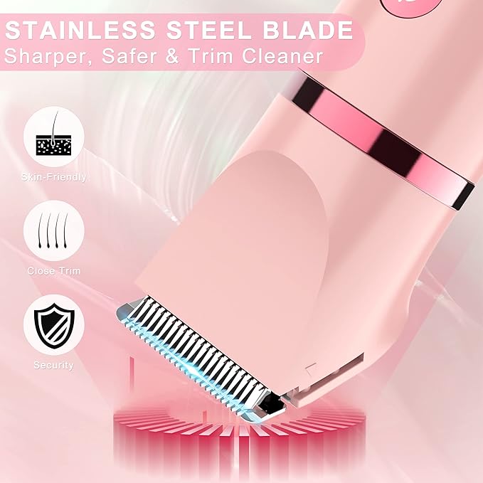 Electric Lady Shaver for Women - Painless Razor, Bikini Trimmer, Facial Hair Removal, Body Trimmer for Face, Legs, Underarm, Pubic - Wet and Dry Flawless 3 in 1-VivaGrace Women