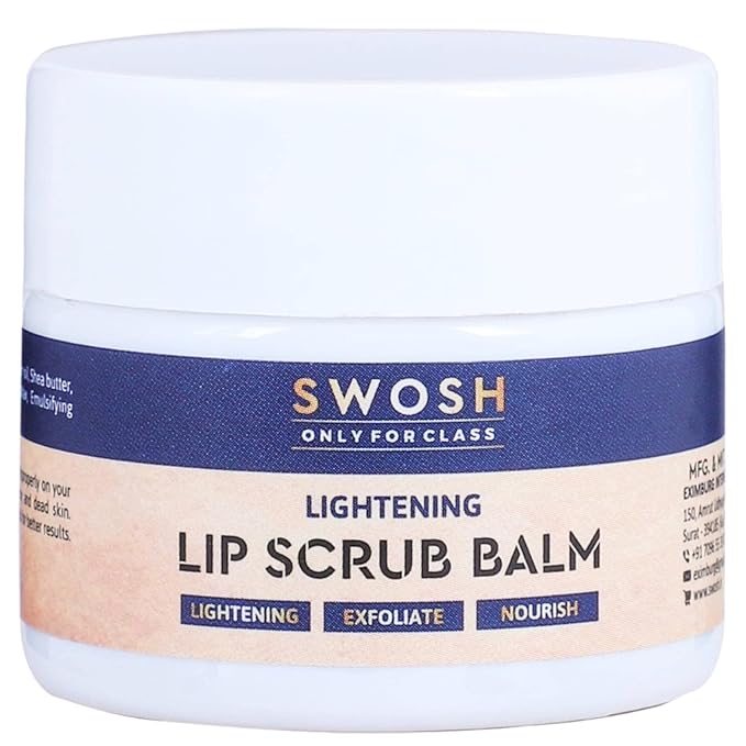 SWOSH Lip Scrub For Dark Lips To Lighten Pink 20 gram | Lip Brightening Scrub Balm For Women and Men-VivaGrace Women