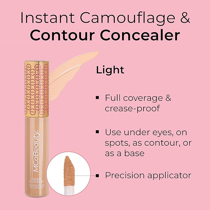 MCoBeauty Instant Concealer Camouflage & Contour, Light, Perfecting Contour with Flawless Coverage, Vegan, Cruelty Free Cosmetics-VivaGrace Women