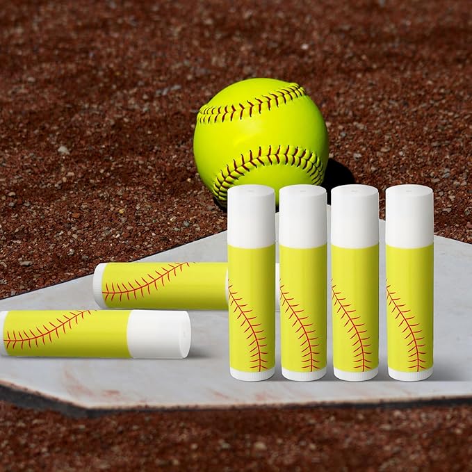 24 Pcs Softball Lip Balm Softball Team Gifts Softball Party Favors Softball Lip Balm Gift for Softball Team Softball Party Guest Supplies-VivaGrace Women
