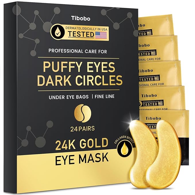 Under Eye Patches (24 Pairs) - 24K Gold Eye Masks Enriched with Abundant Collagen | Diminish Dark Circles and Puffiness | Anti-Aging, Smooth Fine Line, Nourish Skin - Gifts for Women Skin Care-VivaGrace Women