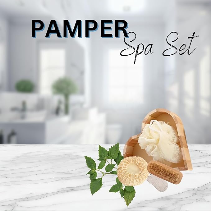 Spa Kit Birthday Box with Loofah Body Brush Lemon Lime Goat Milk Soap, Green-VivaGrace Women