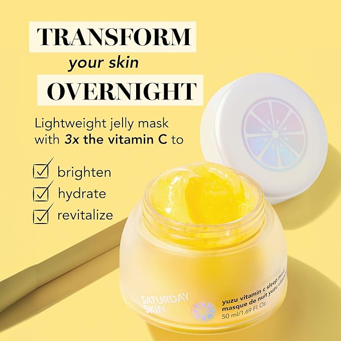 Saturday Skin Yuzu Vitamin C Sleep Mask Regenerist Retinol Ultra Rich Face Moisturizer Cream Smooth Skin and Reduce Wrinkles Ideal for All Skin Types-VivaGrace Women