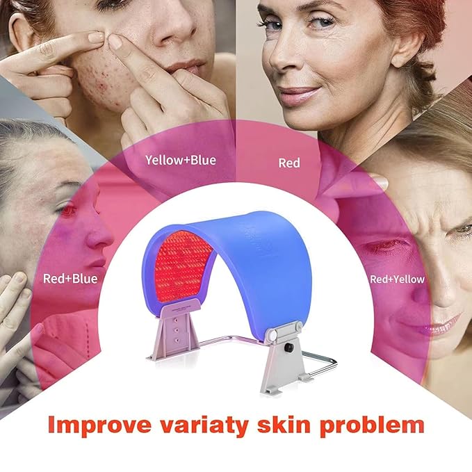 ZOVIE Red Light Therapy Mask-Infrared Photons Facial Skin Care Machine LED Beauty Mask-Flexible Led Light Therapy(Navy-Blue)-VivaGrace Women