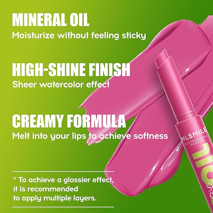 3 Colors Slick Click Lip Balm Set Hydrating Jelly Lipstick Tinted Lip Stain Lip Gloss, Moisturizing, Lightweight, Buildable, Pigmented Vegan Lip Balm, Glossy Lip Makeup for Girls (B)-VivaGrace Women