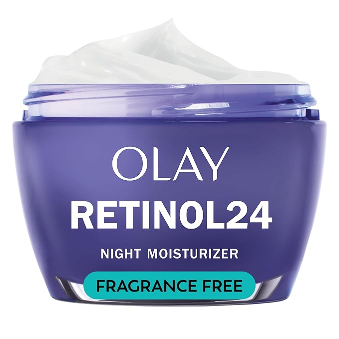 Olay Retinol 24 Face Moisturizer, Anti-Aging Night Cream for Women, Fragrance-Free, Non Greasy - Anti-Wrinkle, Smooth Fine Lines, Tightening, Hydrating Skin Care - Peptides, Glycerin, 1.7 Oz-VivaGrace Women
