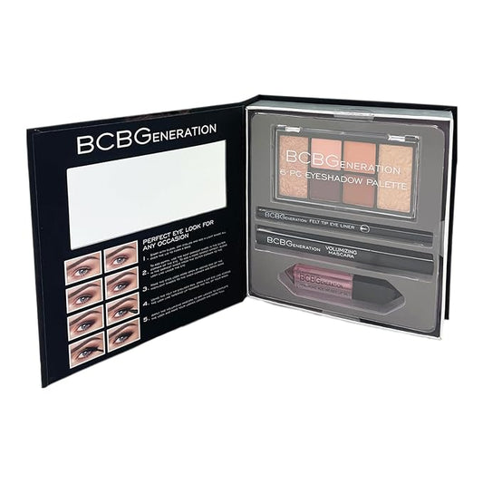 Natural Complete Eye and Lip Set - Includes Eyeshadow Palette, Eye Liner, Mascara, Lip Oil - 4 pcs-VivaGrace Women