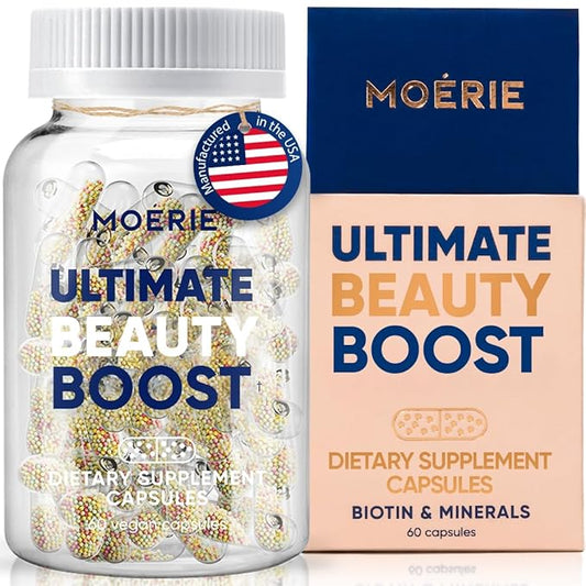 Moerie Ultimate Hair Boost Supplement for Women & Men - Hair, Skin, Nails Vitamins with Biotin & Minerals for Hair Health - Thicker Hair - 60 Capsules-VivaGrace Women