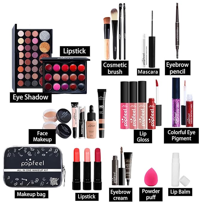Makeup Kit for Women Full Kit, 26PCS Multi-Purpose Makeup Kit All-in-One Makeup Gift Set Makeup Essential Starter Kit, Compact and Lightweight Design for Girls, Women-VivaGrace Women