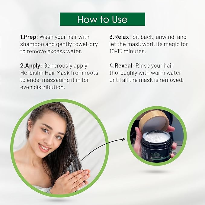 Herbishh Argan Hair Mask-Deep Conditioning & Hydration For Healthier Looking Hair- for very Dry, Weak, Stressed Out Hair, No Sulphates, No Parabens (150 ML)-VivaGrace Women