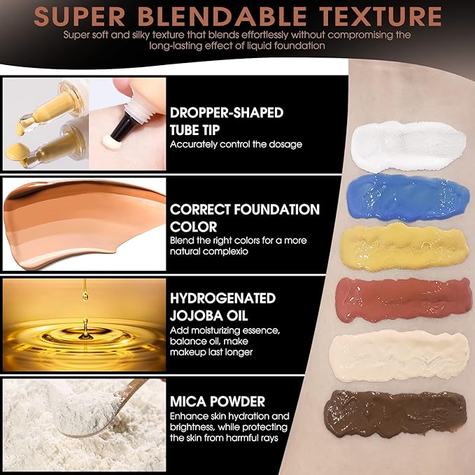 Dark Caramel Foundation Mixing Pigment for Adjusting Shade and Color Corrector, Blends Easily, Dark Caramel Color Corrector for Adjusted to Darken Various Foundation Colors (Dark Caramel)-VivaGrace Women