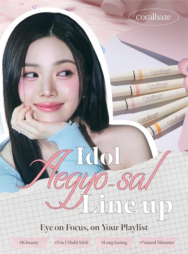 CORALHAZE Idol AEGYO-SAL Maker 04 Ice Berry, 2-in-1 Under-Eye Highlighter and Contour Liner for Bright, Voluminous Eyes, Long-Lasting, Smudge-Proof Shimmer Stick with Natural Glow, Korean Beauty-VivaGrace Women