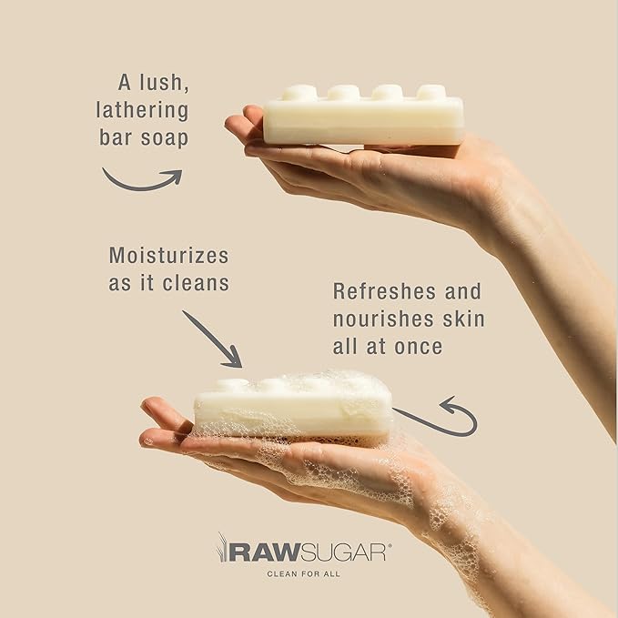 Raw Sugar Santal Body Love Bundle - Body Scrub, Body Lotion, Soap Bar, & Deodorant, Vegan and Cruelty Free, Formulated without Sulfates + Parabens-VivaGrace Women