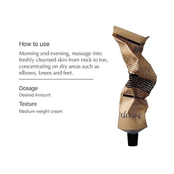 Aesop Rejuvenate Intensive Travel Body Balm | Deeply Nourish Very Dry Skin with Shea Butter and Coconut Oil | 3.4oz / 100 mL-VivaGrace Women