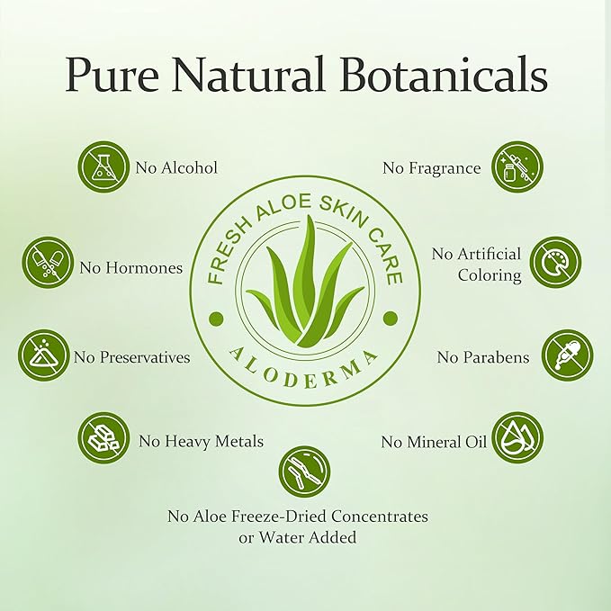 Aloderma 99% Organic Pure Aloe Vera Gel Made within 12 Hours of Harvest, 17.6oz Value Pump, Lightweight Non-Sticky Aloe Vera Gel for Sunburn Relief, Natural, Soothing Aloe Vera for Face & Hair-VivaGrace Women