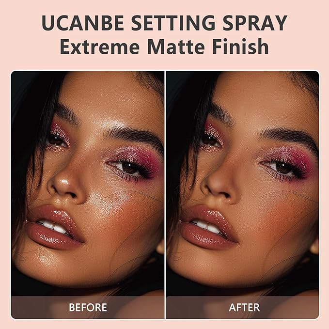 Long Lasting Makeup Setting Spray Kit - 3.38 Fl oz Super Matte Finish Setting Mist Lightweight Face Make up Fixer for Oily Skin + 1PC Sponge Puff + 1PC Powder Puff-VivaGrace Women