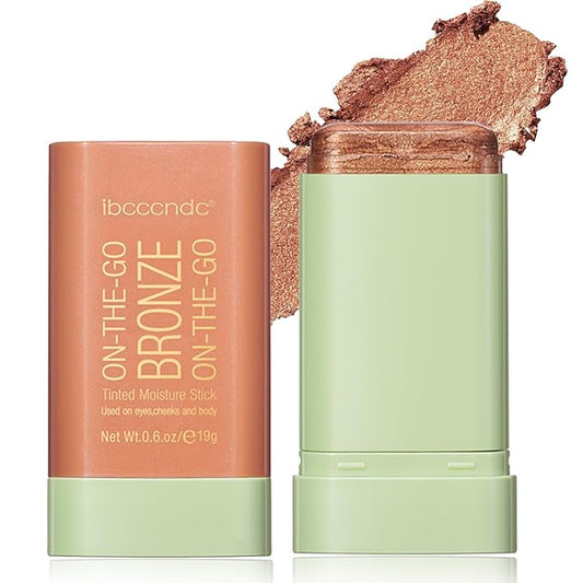 Cream Contour Stick, Face Cream Bronzer Makeup Stick Shimmer Highlighters Body Stick Blendable Long Lasting Highlighter Stick Silky Smooth Formula (3#, Rich Glow)-VivaGrace Women
