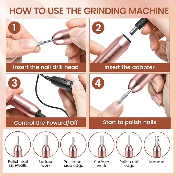 JEWHITENY 14 pcs Poly Gel Nail Extension Kit With Drill Machine U V Nail Light ALL In One Polygel Starter Kit-VivaGrace Women