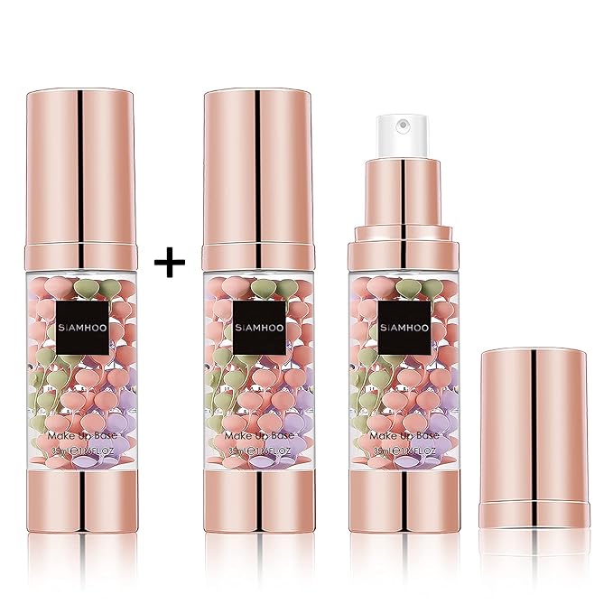 SIAMHOO One Step Face Primer Makeup Tricolor Tinted Moisturizer Skin Tone Correcting and Brightening Primer for Glowing and Flawless Makeup, 35ml - 2pcs-VivaGrace Women