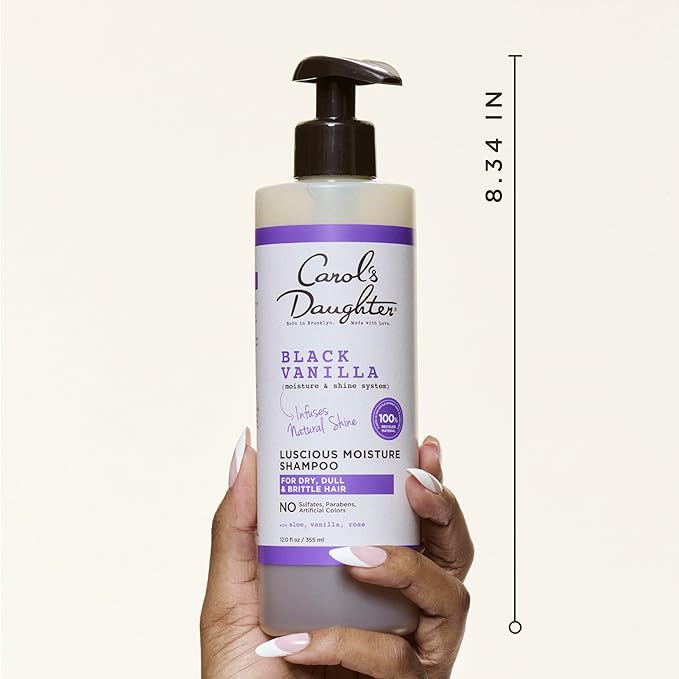 Carol's Daughter Black Vanilla Moisture Sulfate Free Shampoo for Curly, Wavy or Natural Hair, Moisturizing Hair Care for Dry, Damaged Hair, 12 Fl Oz-VivaGrace Women