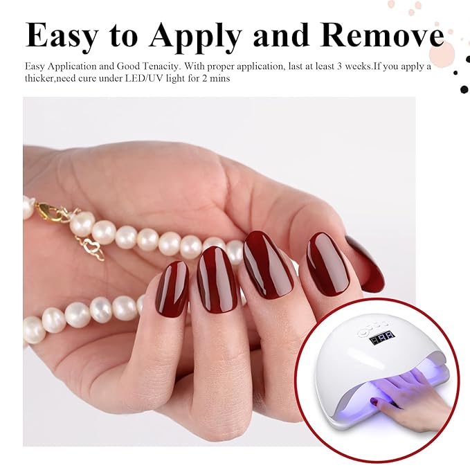 Imtiti Dark Red Gel Nail Polish, 1 Pcs 15ml Maroon Red Color Autumn Winter Gel Polish UV LED Soak Off Nail Art Manicure Salon DIY at Home Gift for Women Girl