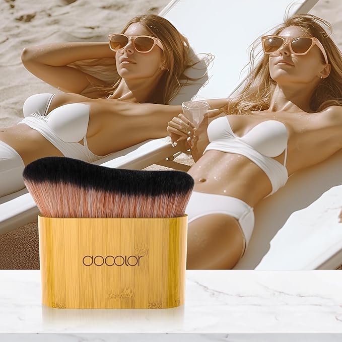 docolor Self Tanner Brush Large Body Makeup Brush, Soft Vegan Tanning Brush no stripes, for Foundation, Self-tanner, Bronzer, Self Tan Back Applicator Body + Face Self-Tan Blending Brush Gift Box-VivaGrace Women