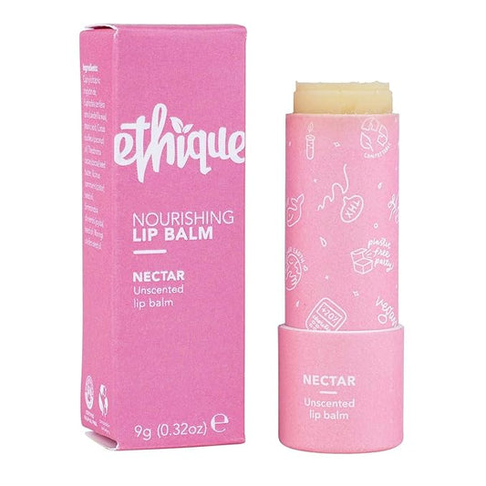 Ethique Nectar Unscented Lip Balm - Plastic-Free, Vegan, Cruelty-Free, Eco-Friendly, 0.32 oz (Pack of 1)-VivaGrace Women