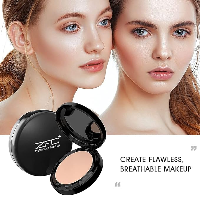 Foundation Makeup Concealer, Medium-to-Full Coverage Foundation Cream, Long Lasting Waterproof Up to 12HR Hybrid Setting Powder-VivaGrace Women