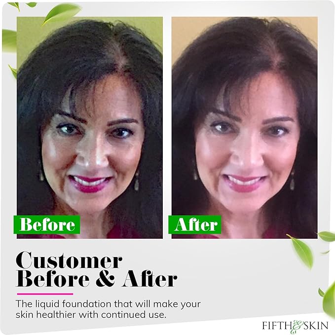 Fifth & Skin: Better’n Ur Skin Liquid Foundation (RICH TAN) - Natural, Organic, Vegan, Cruelty-Free - Gluten-Free Beauty with Buildable Coverage and Palm-Free Luxury - 1 oz-VivaGrace Women