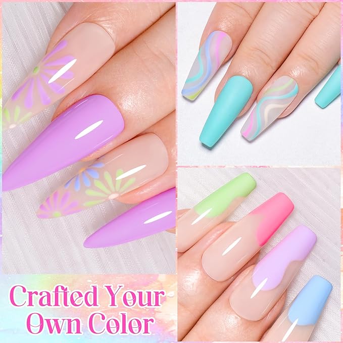 MEET ACROSS 12pcs Gel Nail Polish Set,Soak Off UV LED Lamp Gel Nail Polish Kit,Fashion Shimmer Nail Art Design Gifts for Women Manicure Salon (Makaron series)