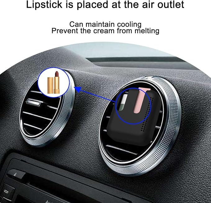 Lip Balm Chapstick Holder for Car Air Vent, Upright Washable Lip Balm Protector for Women Girls, Auto Interior Space Saving Accessories, Universal for Vehicle, Truck and More（Black）-VivaGrace Women