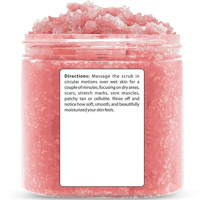 Natural Himalayan Salt Body Scrub - with Lychee Oil and Snail Mucin, Exfoliating Salt Scrub to Exfoliate & Moisturize Skin, Deep Cleansing - 11 oz-VivaGrace Women