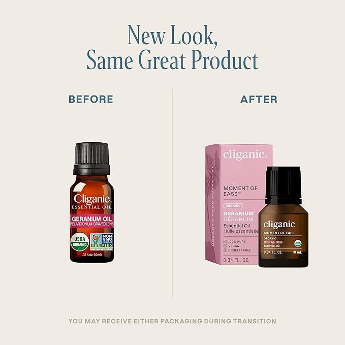 Cliganic Organic Geranium Essential Oil, 100% Pure Natural for Aromatherapy | Non-GMO Verified (Packaging May Vary)-VivaGrace Women