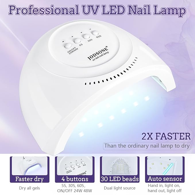 JODSONE 20 Colors Gel Nail Polish Kit with U V Light Base Top Matte Coat High Shine Vibrant Nail Gel Equipped with Manicure Tools-VivaGrace Women