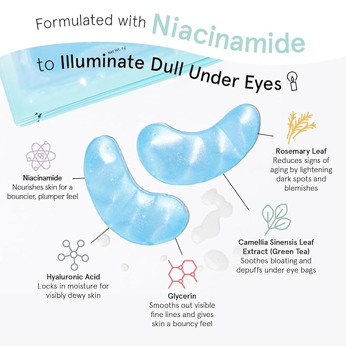 grace & stella Award Winning Under Eye Mask Reduce Dark Circles, Puffy Eyes, Undereye Bags, Wrinkles, Gel Under Eye Patches, Birthday Gifts for Women - Vegan Cruelty-Free Self Care (48 Pairs, Blue)-VivaGrace Women