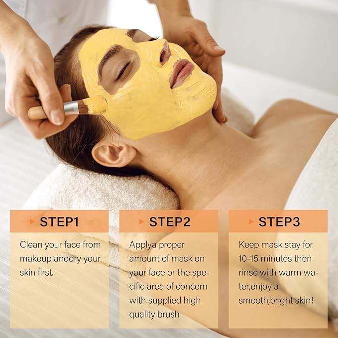 Turmeric Vitamin C Clay Mask -Turmeric Facial Mask - Brightening Clay Face Mask Skincare, Deep Cleansing Face Mask, Acne Face Mask for for Dark Spots, Dull Skin, Refining Pores and Controlling Oil-VivaGrace Women