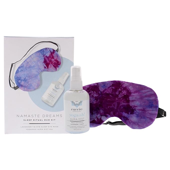 Namaste Dreams Duo Kit for Unisex - 2 Pc 4oz Yogahhh Aura Mist, 1 Pc Lavender Tie Dye Sleep Eye Mask-VivaGrace Women