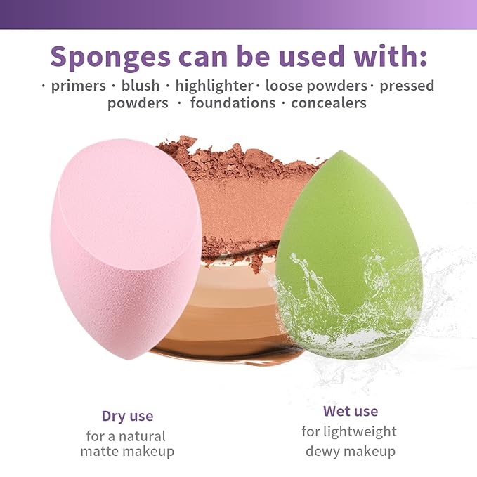UCANBE Makeup Setting Spray + Face Primer + Make Up Sponge, Gel-Based Hydrating Primer, Lightweight, Long Lasting Matte Finishing Spray,Beauty Blender Set-VivaGrace Women