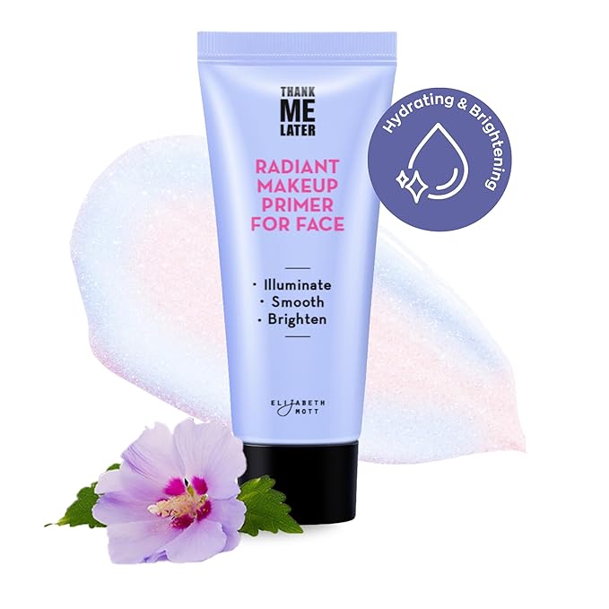 Elizabeth Mott Thank Me Later Radiant Face Primer - Illuminating & Hydrating Makeup Base with Niacinamide for Dewy Skin - Long-Lasting, Oil-Free Formula, Lightweight & Cruelty-Free, 30g-VivaGrace Women