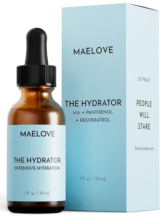 MAELOVE Hydrator Hyaluronic Acid B5 Serum with Resveratrol for Instantly Dewy Glow, Fills Fine Lines, Lightweight and Non Greasy, 1.0 fl oz-VivaGrace Women
