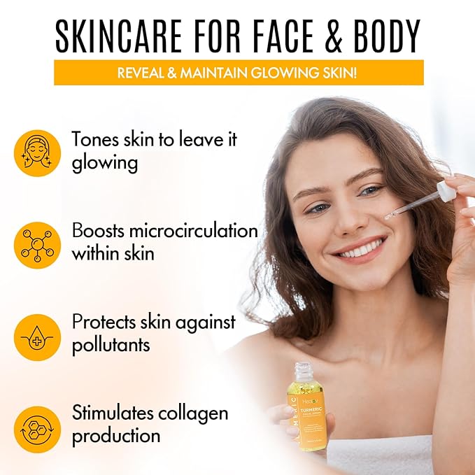 Turmeric Skincare Set - Turmeric Skin Care Products Brightening & Acne - Turmeric Skin Care Kit, Turmeric Skin Care Set - Turmeric Cleanser, Body Scrub, Face Cream & Facial Serum-VivaGrace Women