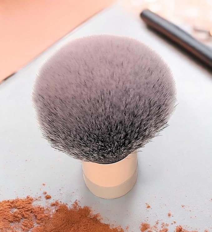 Luxurious and Large Soft Fluffy Powder Brush, Use as a Spray Tan Finishing Tool, Multipurpose Face and Body Barber and Beauty Tool, Large Kabuki Brush by BevyGold (Rosegold)-VivaGrace Women