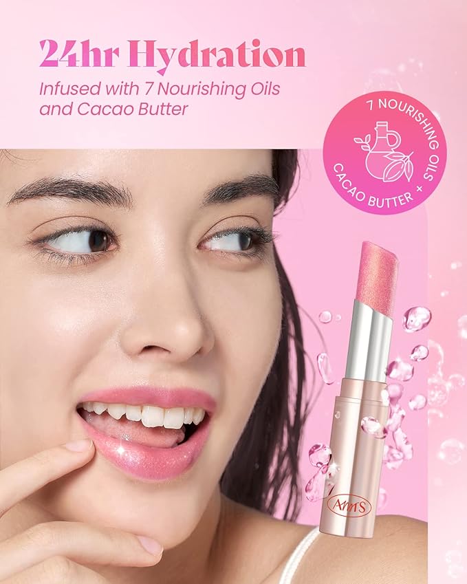 AMTS Tinted Moisture Color Lip Balm - Aurora Lights | Hydrating Glitter Lipstick | Pearl Shimmering Daily Lip Makeup for dry, cracked, chapped lips | korean beauty Moisture Lip Tint-VivaGrace Women