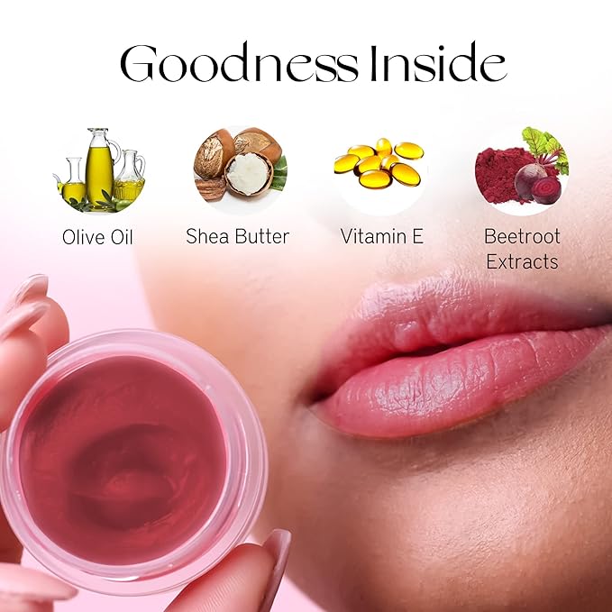 Nourish Mantra - Beetroot Blast Lip Balm with SPF | Made with Olive oil, Shea Butter, Vitamin E and Avocado Oil | For Dry, Chapped & Dark Lips | Best for Both Women and Men | 12g (Pack of 1, Beetroot)-VivaGrace Women