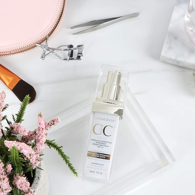 Marcelle CC Cream SPF 35, Golden Glow Universal Tint, Skin Enhancer, Paraben-Free, 1 Fl. Oz.-VivaGrace Women