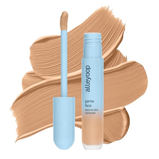 Alleyoop Game Face Concealer Makeup, Lightweight to Medium Buildable Coverage Under Eye Concealer, For Blemishes, Crease-proof and Hydrating with Aloe Stem Cell, Smooth Second Skin Finish - MVP-VivaGrace Women